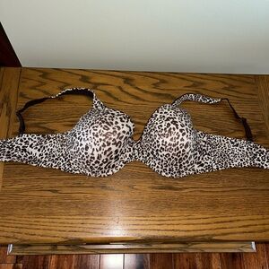 Vanity Fair Leopard Print T-Shirt Bra - Brown & White